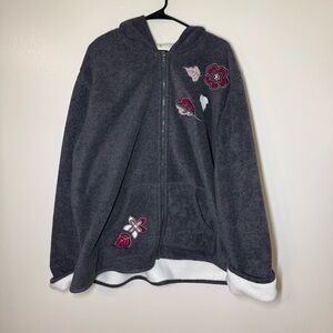 Dark Gray Floral Women's Hoodie